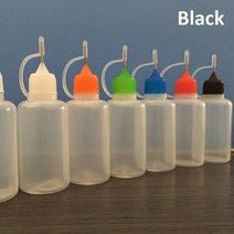 도예도구 도자기재료 도예재료Chzimade 5 개 30ml 리필 플라스틱 세라믹 도자기 도구 짤 수 있는 바늘 병, 1.black