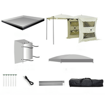 차박도킹텐트 쉘터 꼬리 트렁크 차량 카라반 대형, 420D 옥스포드  화이트 세트 2