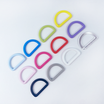 헤세드 NEW) 25mm 플라스틱 컬러 디링 둥근D링 가방고리(4개), 12컬러전부(48개), 48개