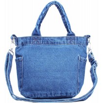 2way숄더백토트 백 레이디 데님사이드 포켓자 지퍼미니 작은 가방 bag(라이트 블루)숄더백