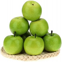 Gresorth 6pcs Lifelike Artificial Green Apple Faux Fake Apples Fruit Home House Kitchen Cabinet Deco, 1