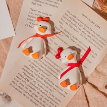 1+1 귀여운 리본 오리 차량용 석고방향제 (리필오일 포함), 일랑일랑