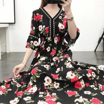 빅사이즈비치원피스 빅사이즈 보헤미안 해변 비치웨어 원피스