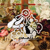 Panalisacraft 인형 귀여운 사자 곰 토끼 금속 절단 죽을 컷 scrapbooking 앨범 종이 카드 공예 엠보싱, 01 Diecut_01 SET