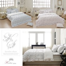 [캐롤라인 샤사]100% 코마 코튼 르클레어 코튼 레이스 침구 풀세트 SS