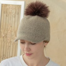 [디얼마미] 탈부착 방울 니트모자 미시 중년 여성 50대 엄마모자 비니