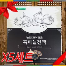 5세트 농협 고이담은 흑마늘진액 명절선물 흑마늘스틱 고급선물세트, 5박스, 150포