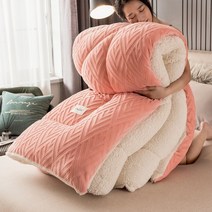 워셔블양모이불 겨울양모이불 겨울이불 거위털 두꺼운 양모 양면 벨벳 이불 캐시미어 퀼트 담요 따뜻한 겨