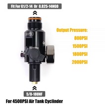 에어실린더 유압 공압 에어탱크 실린더 레귤레이터 밸브 고압 4500PSI 5 8 18UNF 스레드 출력 압력 800 1500 1800 2000PSI, [01] Output 800PSI-M18