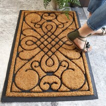 인도 친환경 야자 코코넛매트 야자수 현관 팔반 업소용 사무실 반원형러그, A + 600mm×900mm