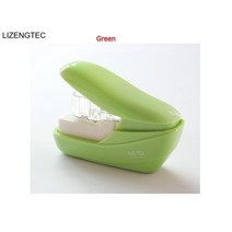 LIZENGTEC 미니 소형 스테이플 바인딩 기계 학교 사무실 공장 디자인, 01 Green