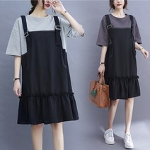 JQS 여성 여름 빅사이즈 66~100 미니 원피스 60145