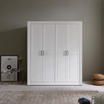 웰튼 갤러리1600 키큰장 옷이불수납 거울 장롱셋트, 하프-도어옷장+도어이불장