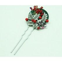 이화 한국무용 한복 머리장식 열매꽂이.빨강