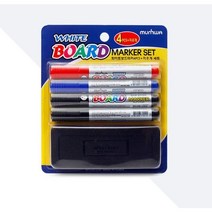문화 화이트 보드마카 4p + 지우개 1p 세트, 1개, 검정+검정+파랑+빨강+보드마카지우개