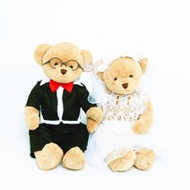 커플인형 곰돌이 미니어쳐 신랑 신부 웨딩 프로포즈, 로맨틱 웨딩드레스 선물 상자 65cm