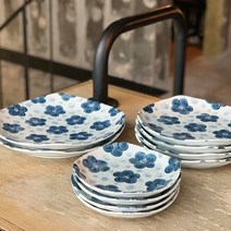 일본 도자기 그릇 400주년 땡땡이 빅 플라워 소 중 대 접시 SET 식기 홈세트, 중5p