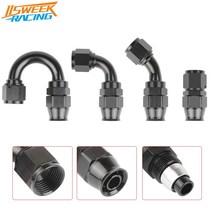 알루미늄 합금 AN4/6/8/10/12 PTFE 호스 엔드 피팅 조인트 E85 연료 라인 어댑터 시스템, 20 AN12-180 Degree