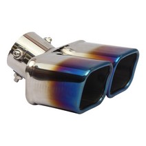 머플러 팁 튜닝 자동차 부품범용 구부러진 이중 배기 테일 파이프 머플러 팁 사각 가장자리 팁 노즐 커버