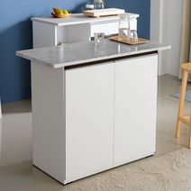 일송가구 아일랜드 식탁 홈바 테이블 주방 조리대 수납장, 홈바 C 매립형, 화이트