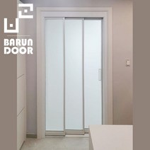 [바른도어] 초슬림 3연동 아파트 현관 슬라이딩 중문 직영시공, 9번 초슬림3연동 중문 블랙(투명 일반유리)
