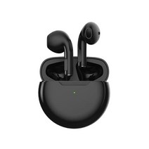차이팟 가성비 Pro 6 TWS Fone 블루투스 이어폰 마이크 터치 컨트롤이 있는 무선 헤드폰 에어 스테레오 버, 01 Black