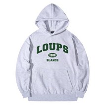 루블랑 LB 아치로고 ver.2 오버핏 후드티 멜란지