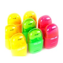 밀란 플루오 캡슐 연필깎이+지우개 MILAN FLUO CAPSULE, 라임