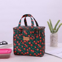 [채우다 상점] 상큼 체리 보온 보냉가방 쿨러백 아이스가방 도시락가방 간식가방 상큼한 색상 톡톡튀는 디자인 탁월한 보온보냉기능, 그린