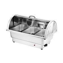 전기보온 음식 보관 반찬가게 식당 셀프바 차핑디쉬, 강철 커버 2칸