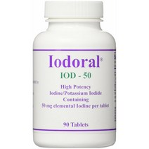 Optimox OPTIMOX Iodoral IOD-50 High Potency Iodine 옵티모스 이오도랄 아이오딘 요오드 90정 1병, 1개, 1개