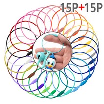 [15+15] 5CM 50MM (칼라 와이어 링15P+15P = 총30P) 키링 체인 연결줄 각종 열쇠 악세사리 연결 고리 줄, 라이트그린(15P+15P)