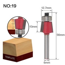 라우터 트리머 비트 6mm 생크 우드 라우터 비트 스트레이트 엔드 밀 트리머 청소 플러시 트림 코너 라운드, 07 NO19