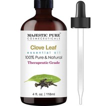 [정품] MAJESTIC PURE 클로브 에센셜 오일 치료 등급 순수 및 천연 프리미엄, Clove,Clove Leaf