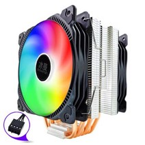 CPU팬쿨러 눈사람 CPU 쿨러 6 히트 파이프 120mm 4 핀 PWM RGB 인텔 LGA 1700 2011 1200 1150 1151 1155 AMD AM4 냉각 팬 PC 저소, RGB 2 Fan+LGA1700-115X1200-775