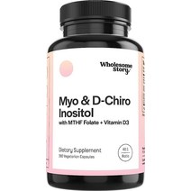 미오이노시톨 & D키로 이노시톨 캡슐 MTHF 엽산 비타민 D 포함 | 난소 PCOS 호모시스테인 레벨 여성용 가임성 40:1 비율, 360 Count (Pack of 1)