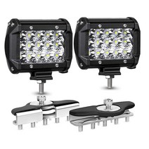 SAMLIGHT LED 조명 바 2개 방수 12.7cm(5인치) 72W 24 LED 투광 빔 오프로드 포드 조명 옐로우 운전 안개등 작업 조명 램프 트럭 오프로드 지프 ATV UT, 4 INCH WHITE