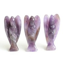 천사상 동상 조각품 천연 차크라 석영 자수정 호랑이 눈 돌 조각 크리스탈 레이키 -130, Amethyst
