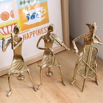 노래교실 음악학원 3중주 철제조각상 방꾸미기 집꾸미기 소품 감성선물 카페장식, 선택_브론즈, 상세페이지 참조
