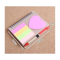 엠케이유통 97134 접착 메모지 볼펜 수첩 세트 유선 브라운, 1개, 랜덤발송