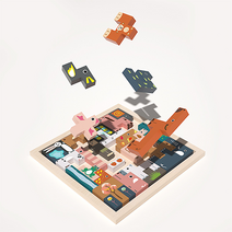 동물모양 테트리스 퍼즐 원목교구 쌓기놀이 블록 유아장난감 31pcs