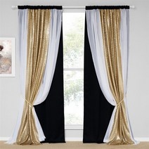 암막 커튼 nicetown 더블 레이어 드레이프 믹스 매치 모던 작은방 큰방 블라인드