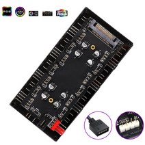 ARGB 4 핀 팬 PWM 허브 1-8 웨이 분배기 PC 마더 보드 LED 스트립 조명 제어 어댑터 전원 5V 3P/ 12V P
