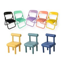 금깨비 미니 의자 거치대 탁상용 핸드폰 스탠드 받침대 홀더, A타입(접이식) 블랙, 1개