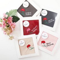 어버이날 스승의날 카네이션 자수 손수건
