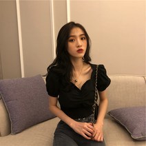 뉴욕멋쟁이 [당일발송] 플립 허리밴딩 블라우스
