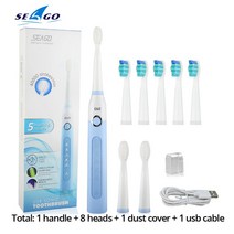 5 개대 소닉 전동 칫솔 SG507 성인 타이머 브러시 USB 충전기 충전식 교체 헤드, CHINA_blue head