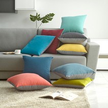 팜데코 투톤 북유럽 의자 쿠션 방석 50x50 커버만, 와인