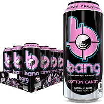 VPX 뱅 코튼 캔디 에너지 드링크 Bang Cotton Candy 473ml 12개, 1개
