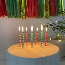 크리스마스데코초 미니 레드 그린 레트로초 20개입, 기본
